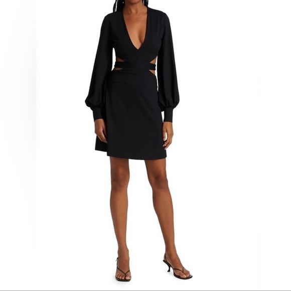 Susana Monaco Dresses & Skirts - NWT Susana Monaco Black Deep V-Neck Cut out Back Dress Size Small